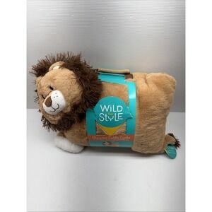 Brown Stuffed Lion Wild for Style Cuddle Combo Kids Pillow Blanket set 2 in 1